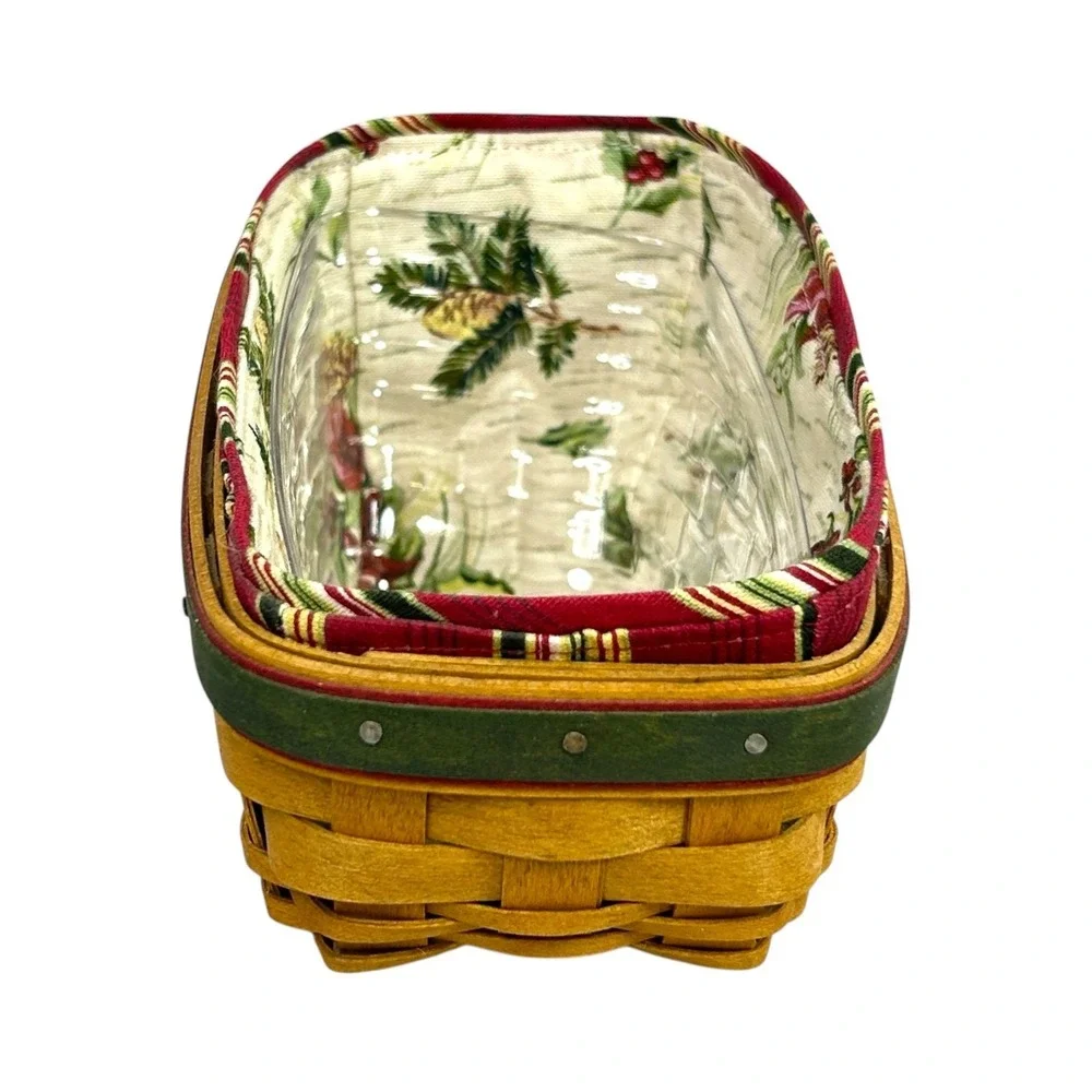 Longaberger HOLIDAY HELPER Sleigh Basket with Liner Protector 2007 USA